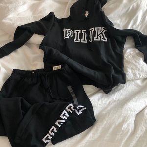 PINK sweatpants and sweatshirt set
